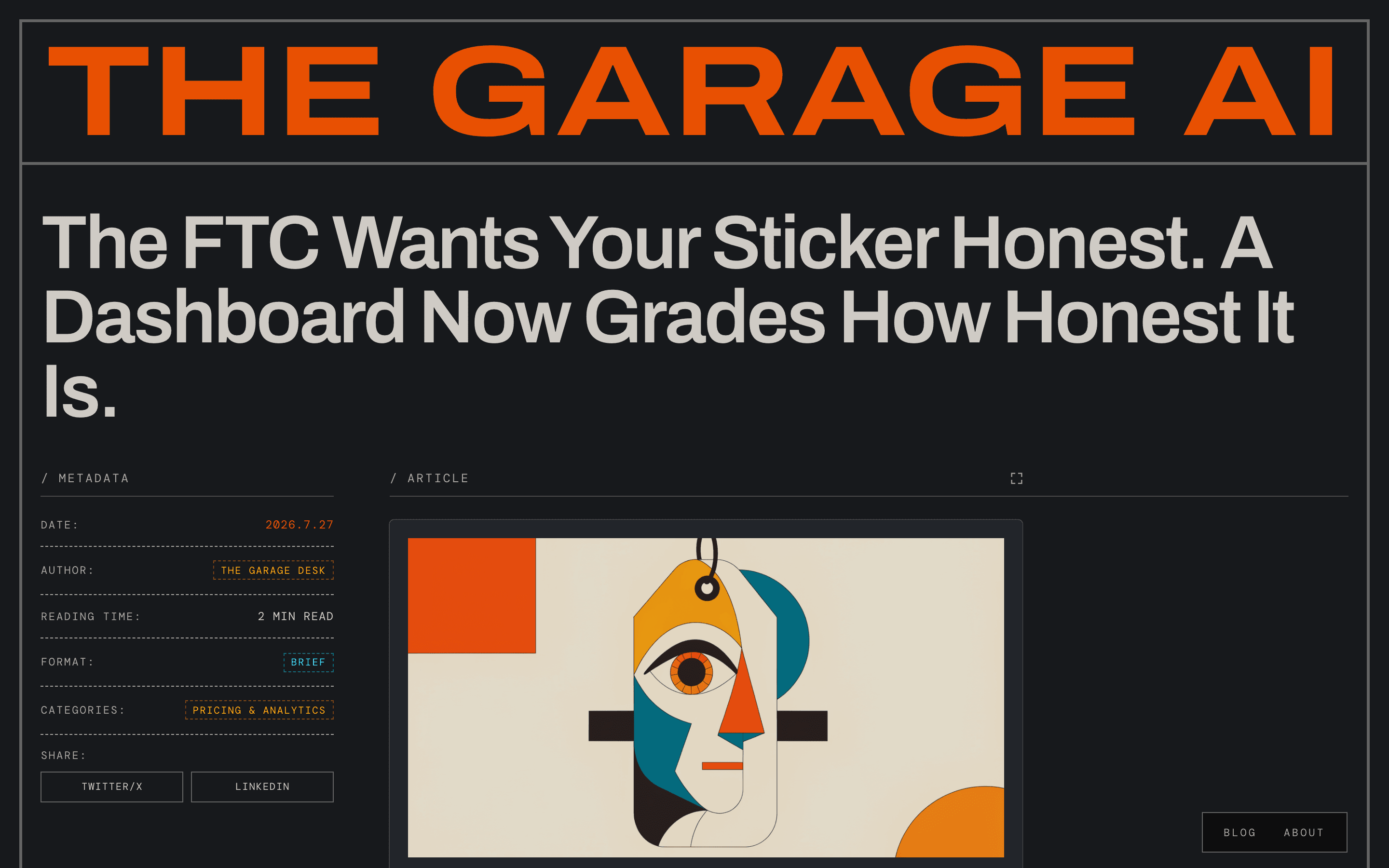 Post page with metadata sidebar and AI-generated cover illustration