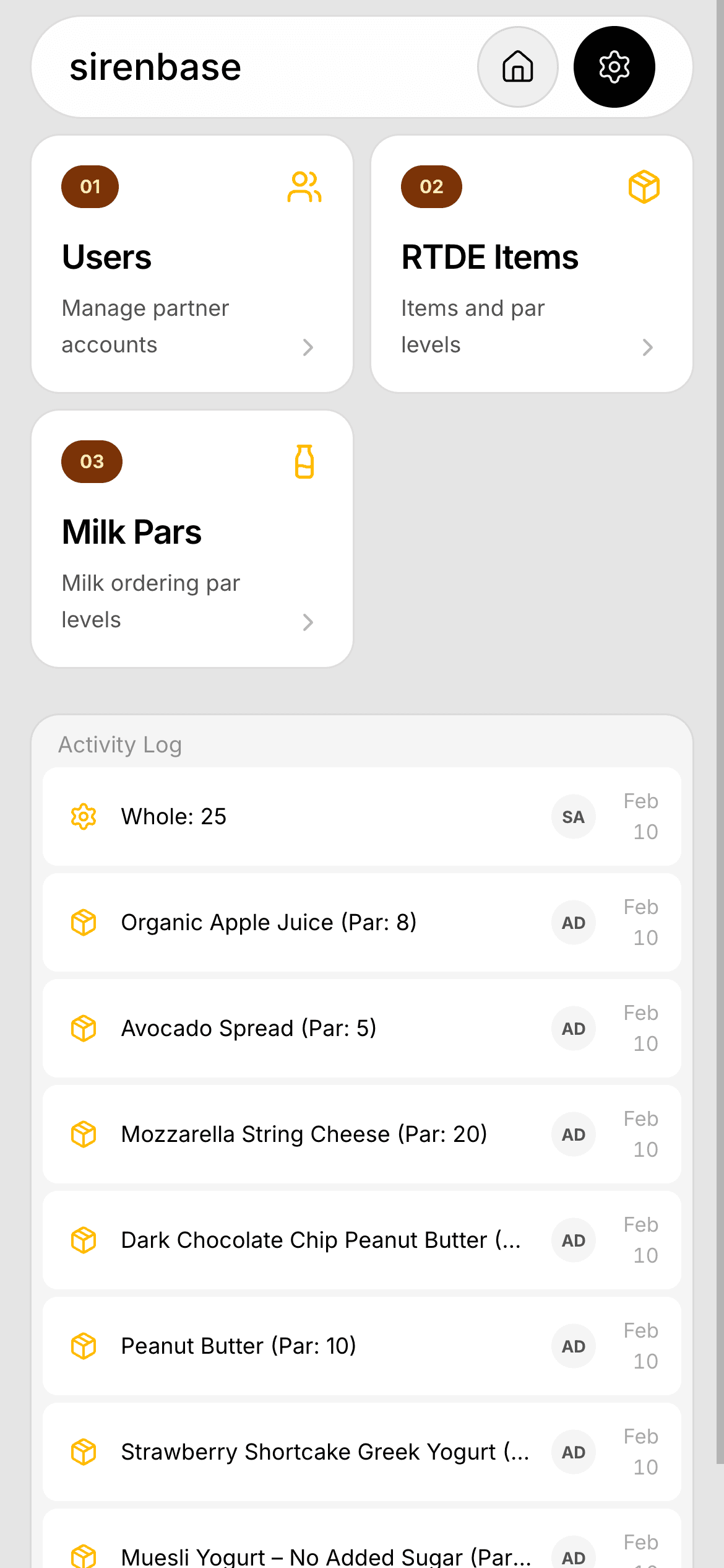 Dashboard & Admin preview
